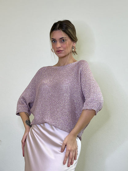 ZEN PULLOVER LUREX ROSA BLUSH