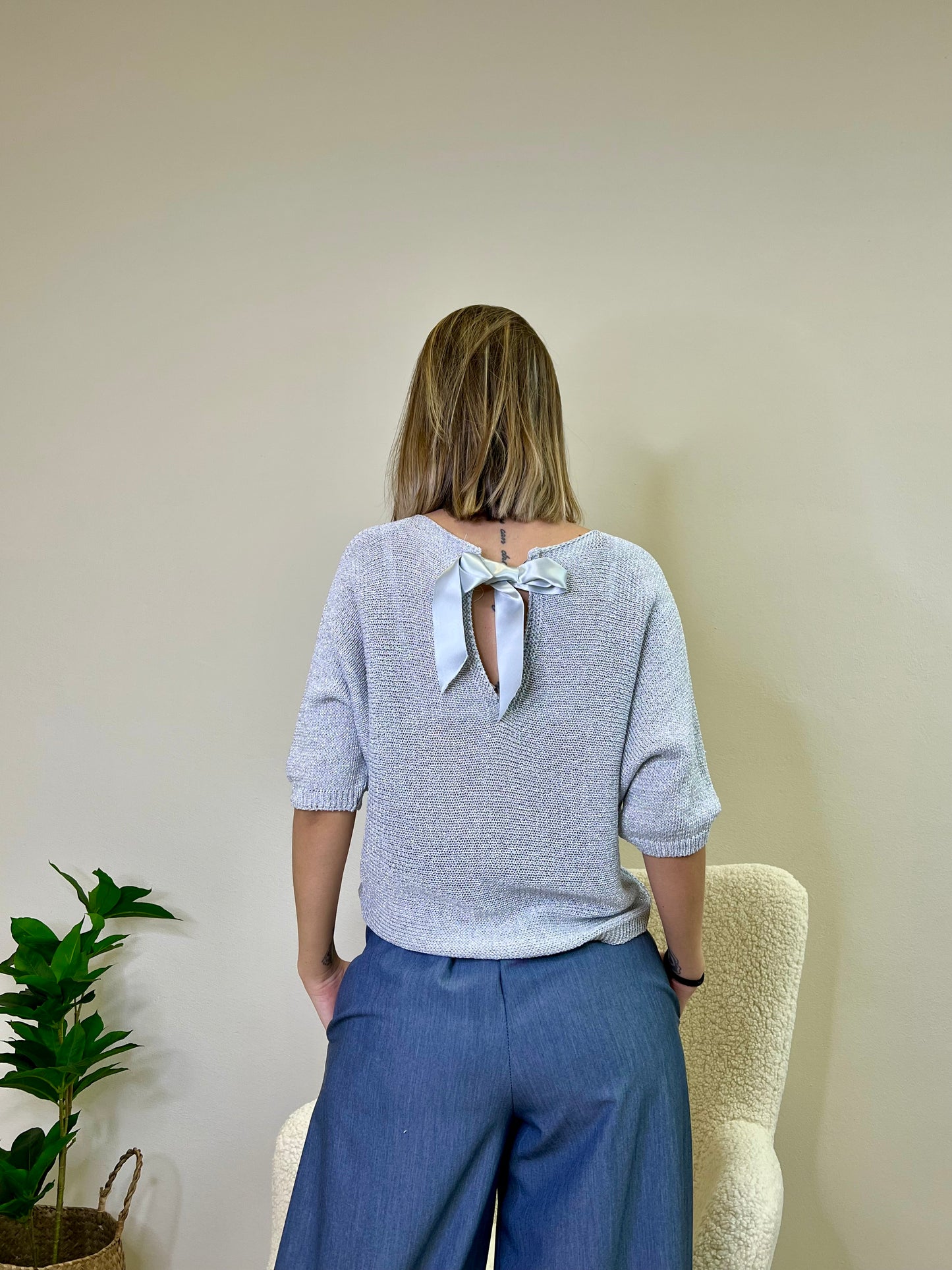 ZEN PULLOVER LUREX ARGENTO