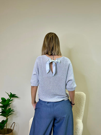 ZEN PULLOVER LUREX ARGENTO