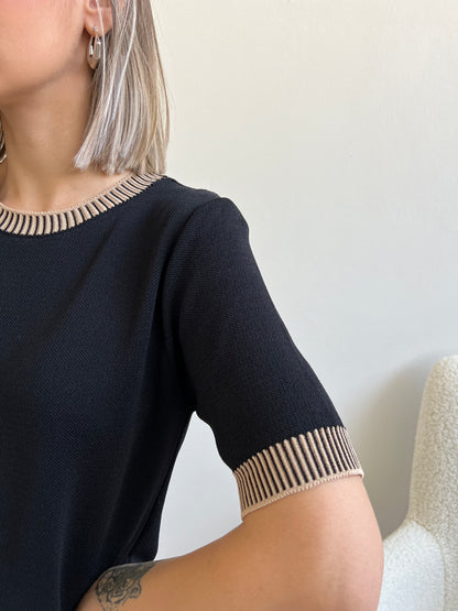 DANA PULLOVER NERO  E NOCCIOLA