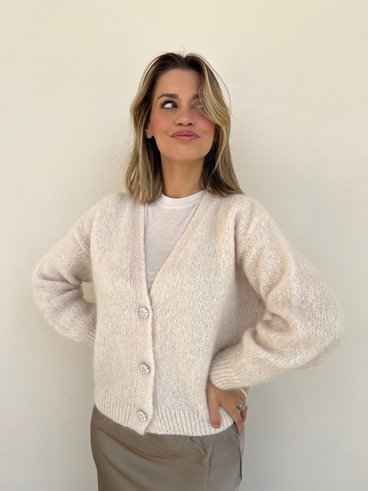 CLIO CARDIGAN MOHAIR VAR.BURRO
