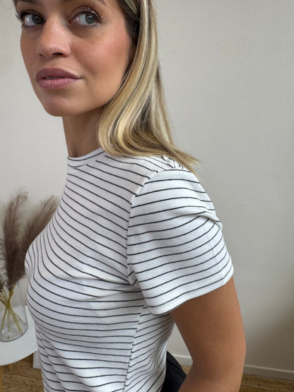 T.SHIRT NINA RIGA BIANCO E NERO