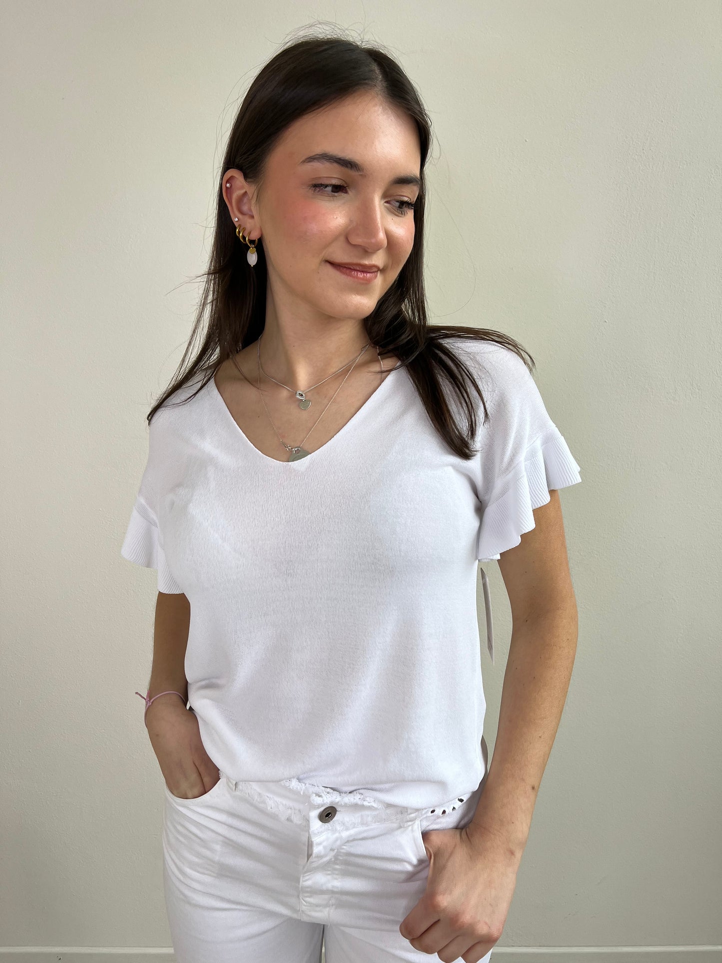 THELMA MAGLIA IN FILO 
BIANCO