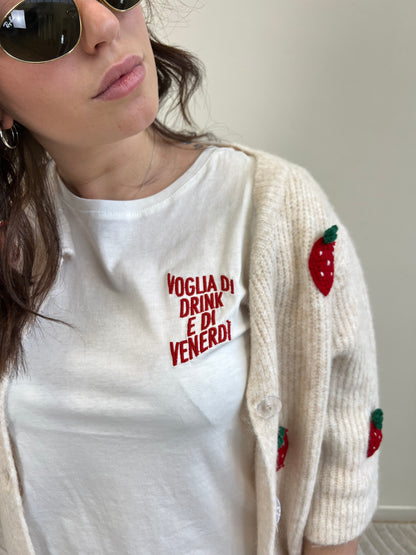 T.SHIRT SCRITTA RICAMATA