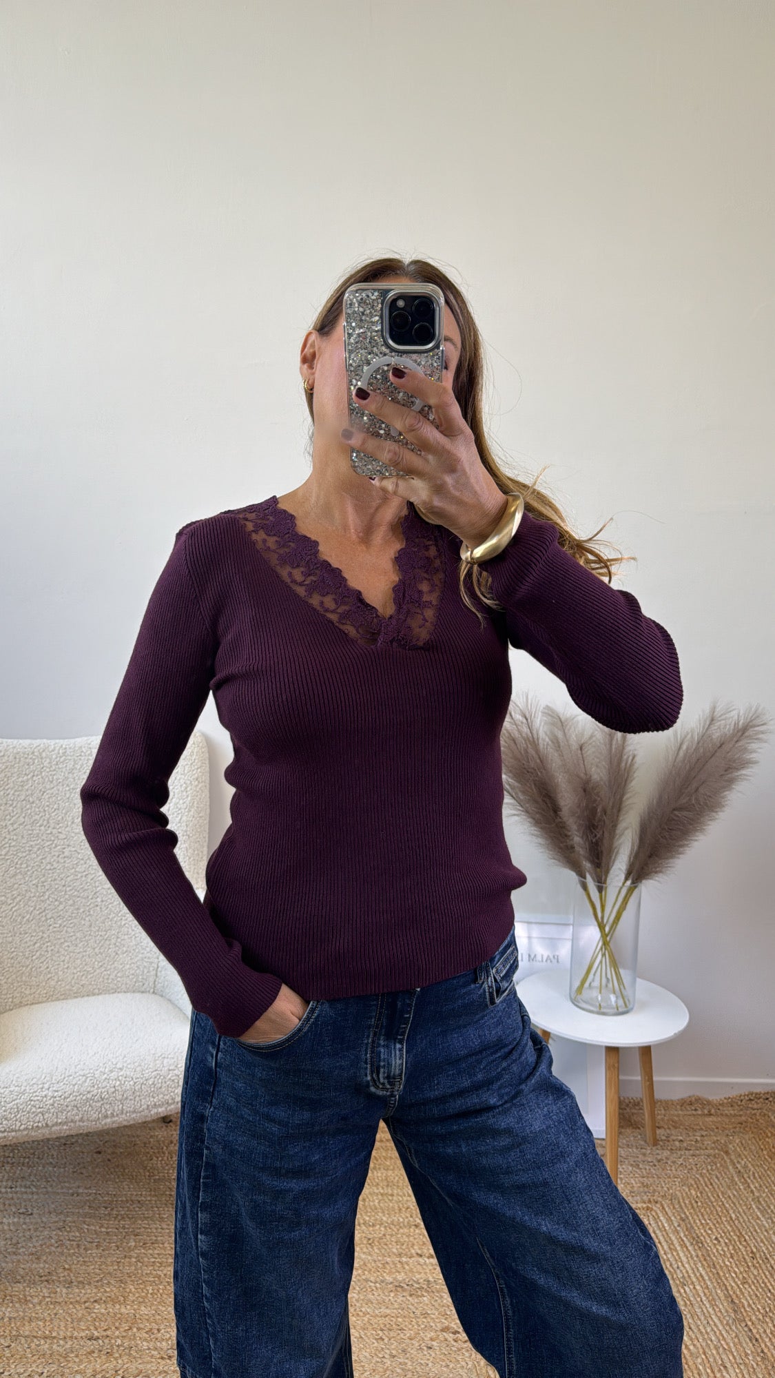 PULL SCOLLO PIZZO BURGUNDY