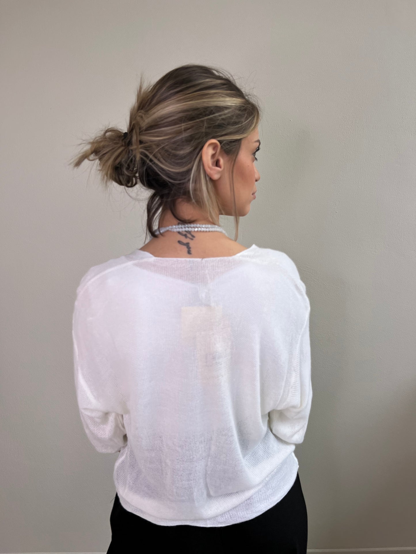 ARIEL CARDIGAN TRAFORATO BIANCO