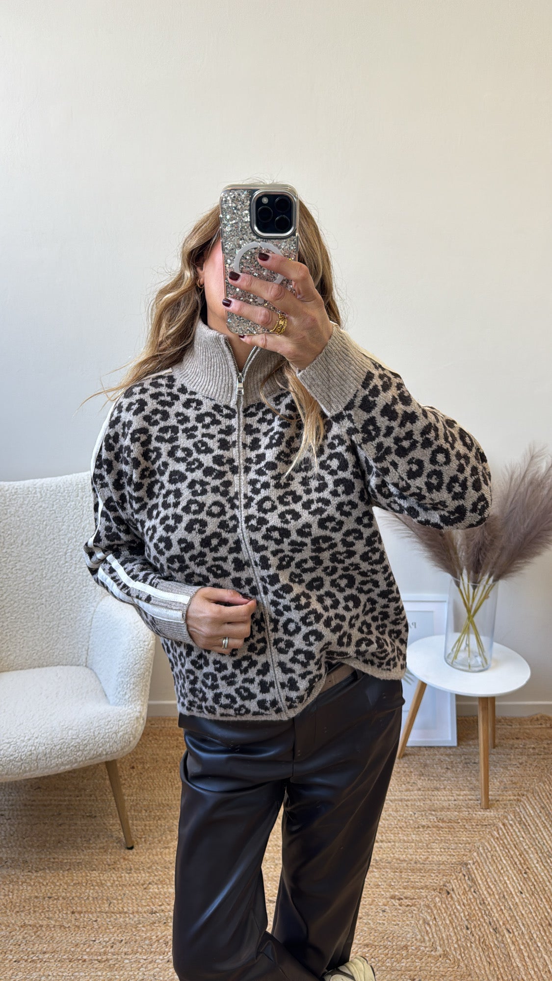 MAGLIONE ZIP ANIMALIER