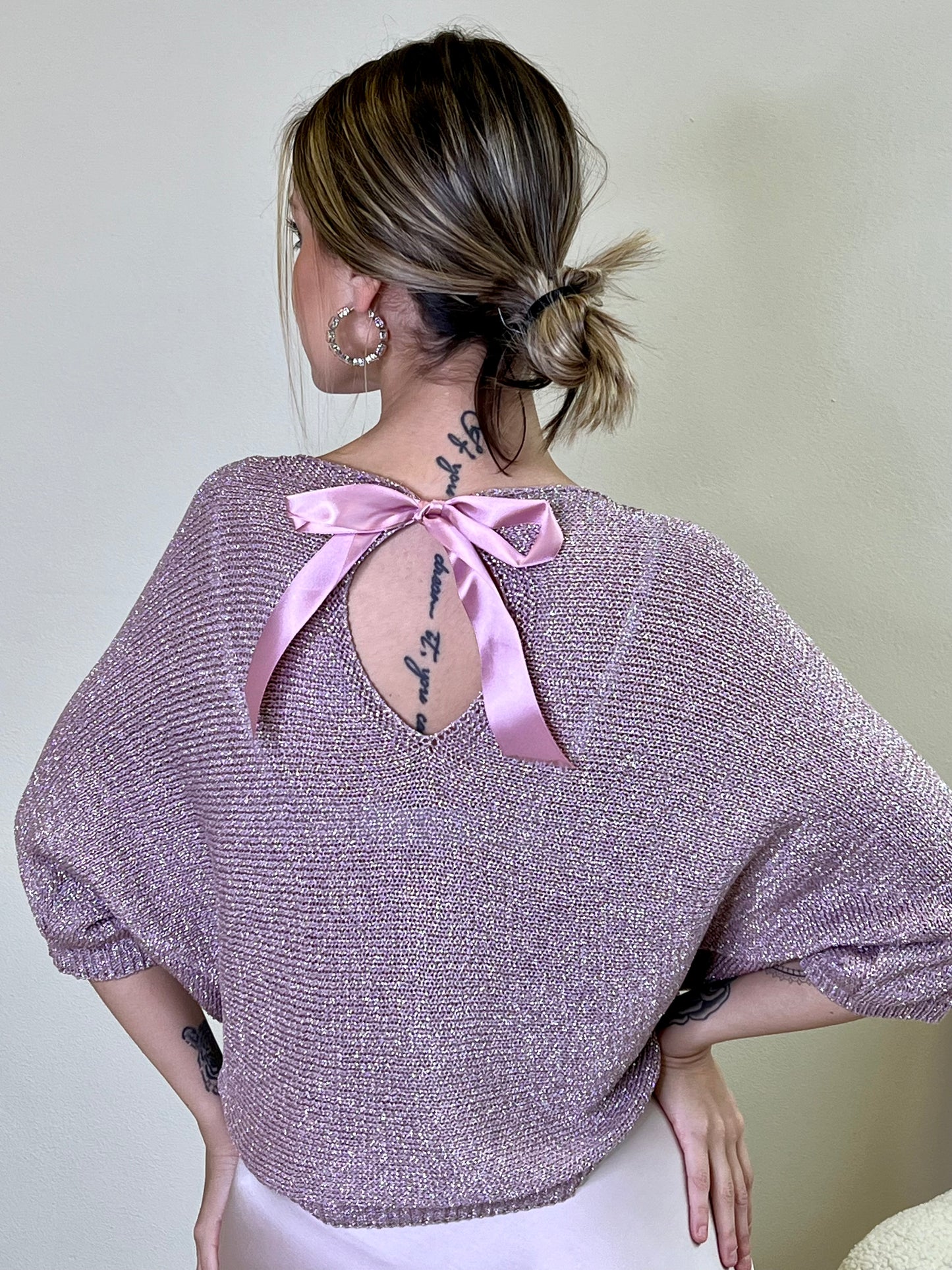 ZEN PULLOVER LUREX ROSA BLUSH