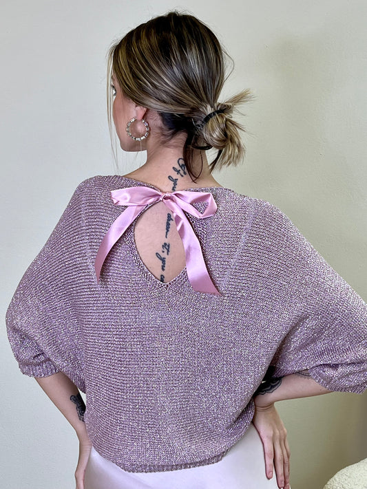ZEN PULLOVER LUREX ROSA BLUSH