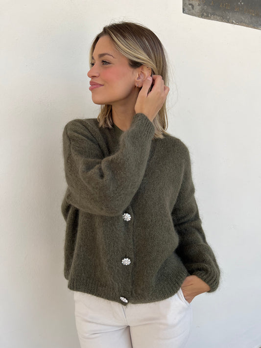 CLIO CARDIGAN MOHAIR VAR. VERDONE