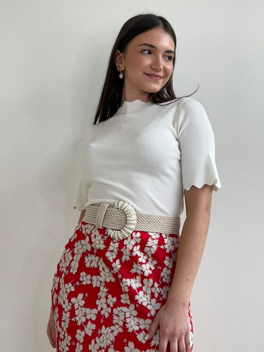 MIETTA PULL SMERLATO PANNA