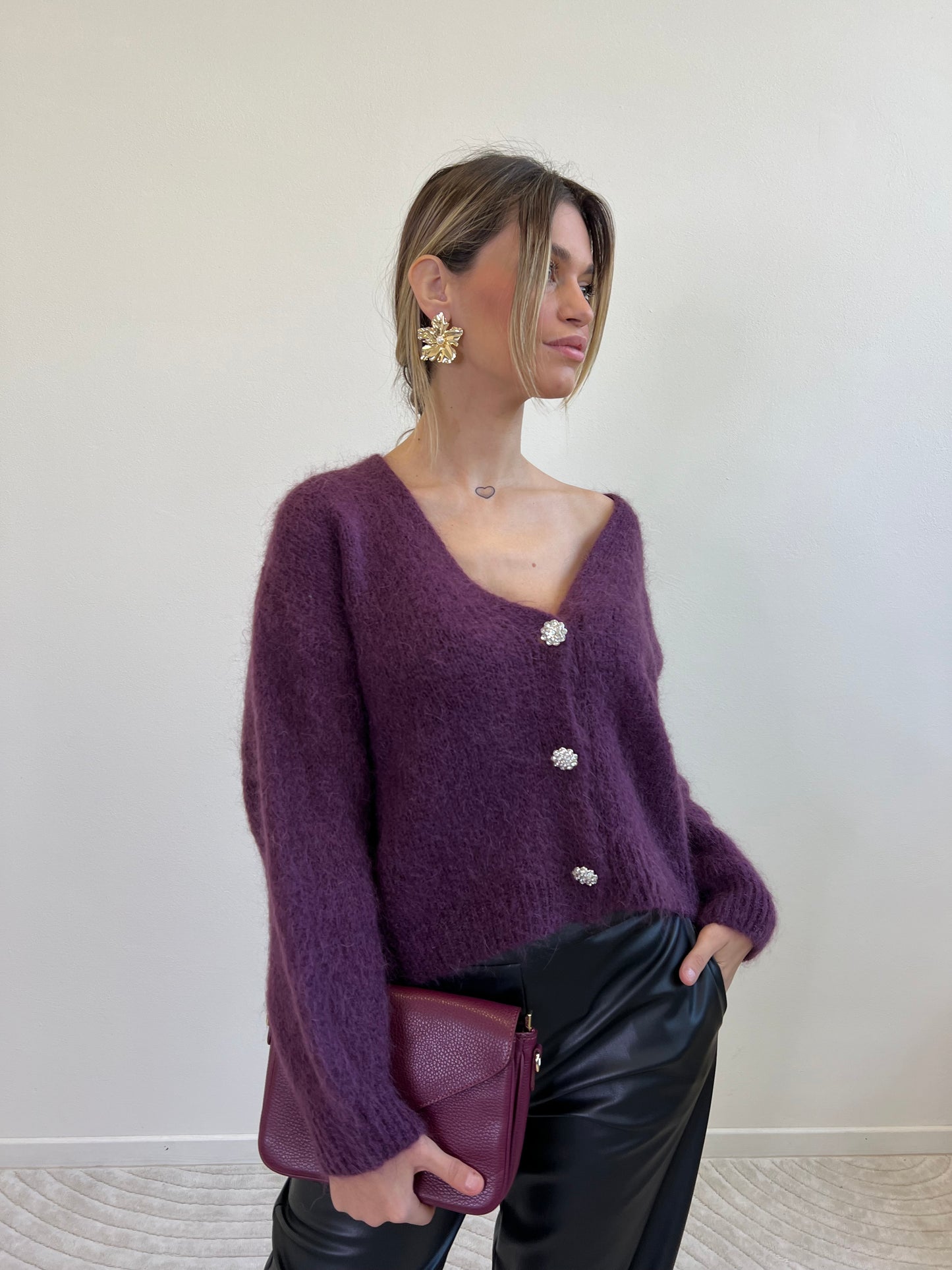 CLIO CARDIGAN MOHAIR VINACCIA