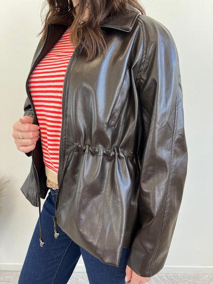 LAVINIA GIACCA ECOPELLE COULISSE TAGLIA M/L