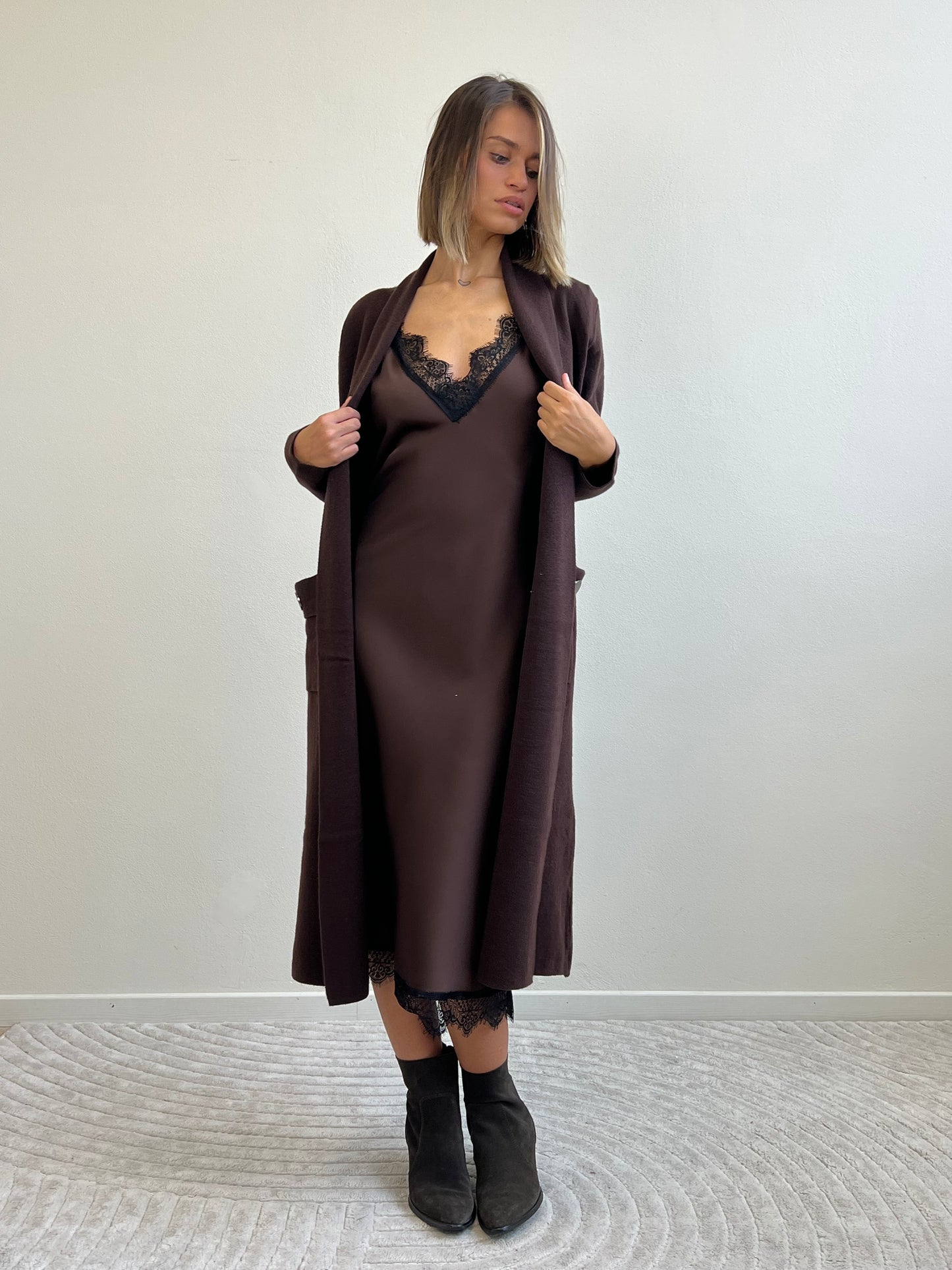 MAXI -CARDIGAN CIOCCOLATO