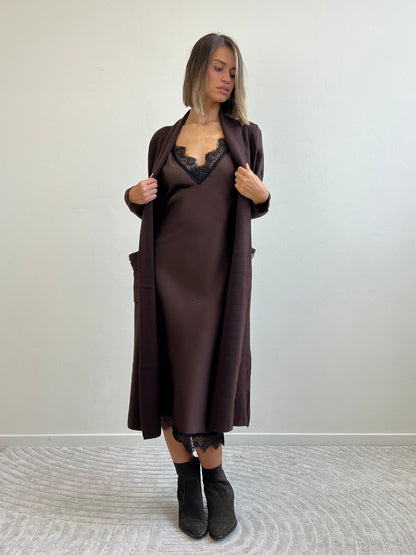 MAXI -CARDIGAN CIOCCOLATO