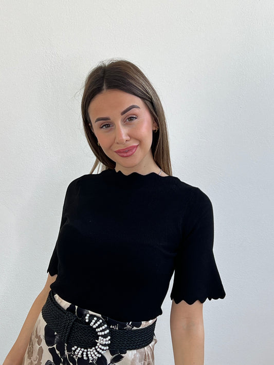 MIETTA PULL SMERLATO NERO