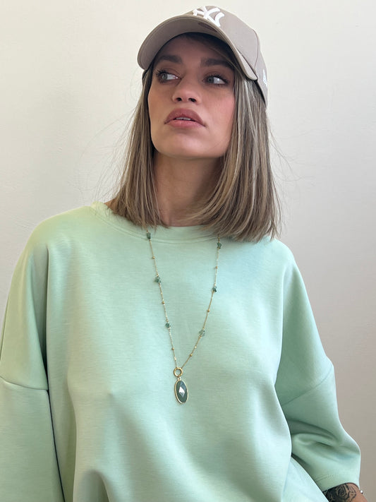COLLANA QUARZ PENDENTE VERDE