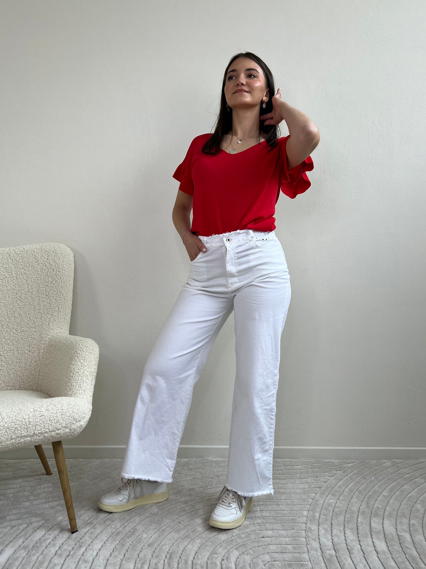 THELMA MAGLIA IN FILO ROSSO