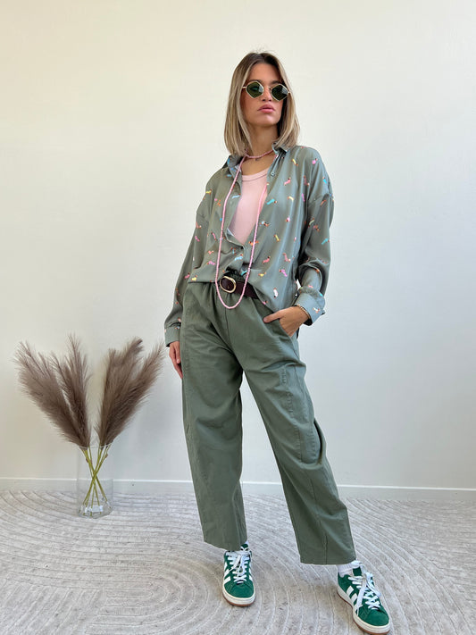 GESSY PANTALONE OVETTO MILITARE