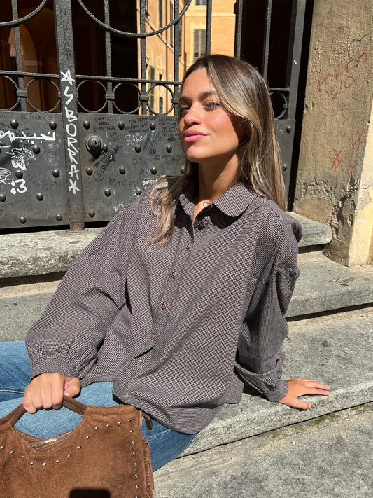 ERIN CAMICETTA QUADRETTINO BLU