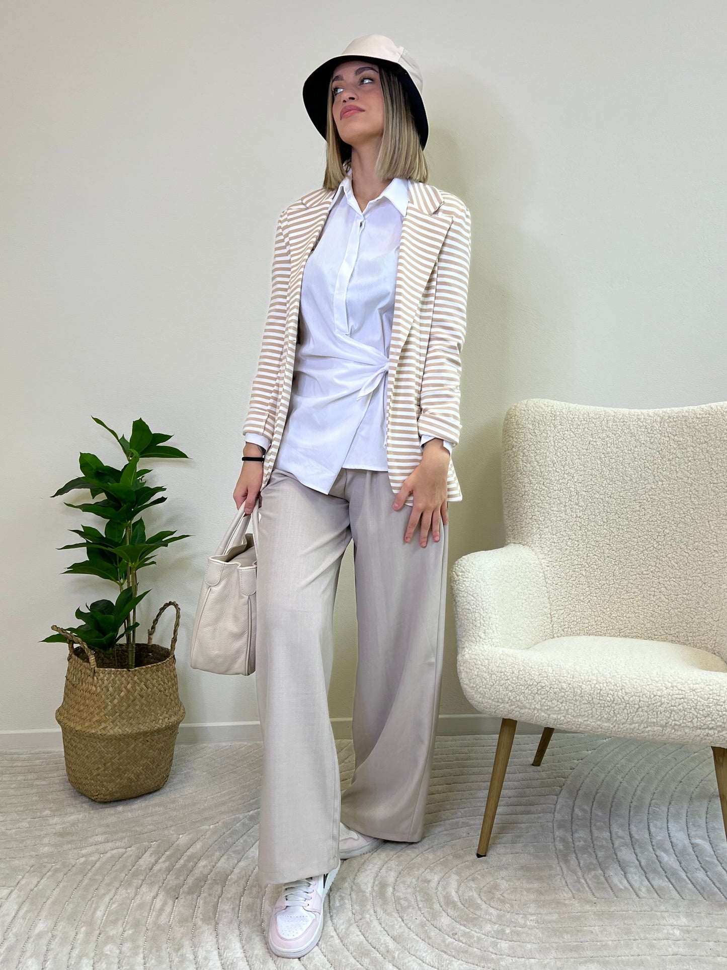 ZELDA PANTALONE A PALAZZO BEIGE