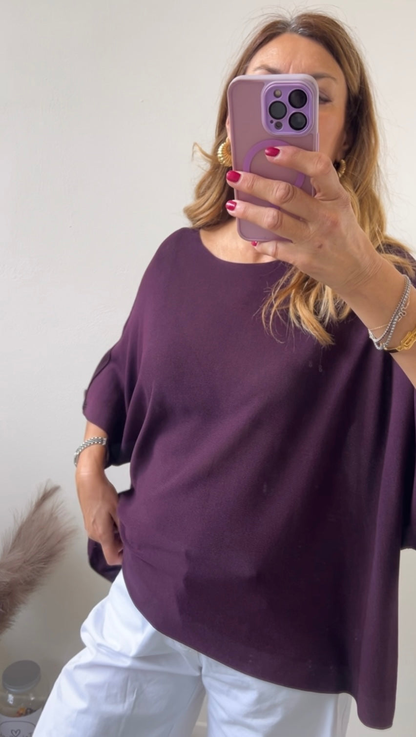 Maxi - maglia MELANZANA