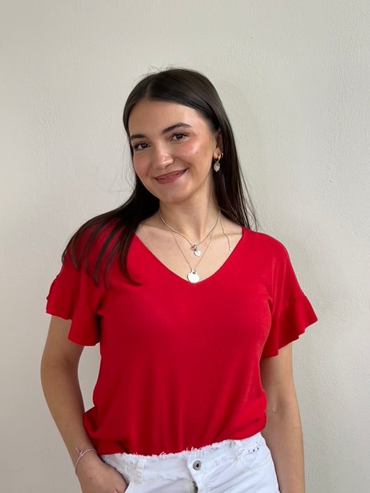 THELMA MAGLIA IN FILO ROSSO