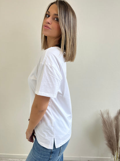 T.SHIRT BIANCA APPLICAZIONE “APE”