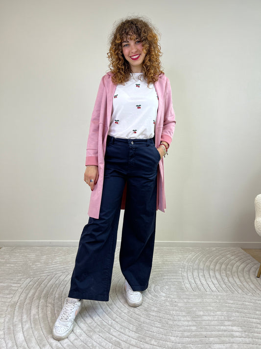 LONDON pantaloni wide leg BLU taglia L