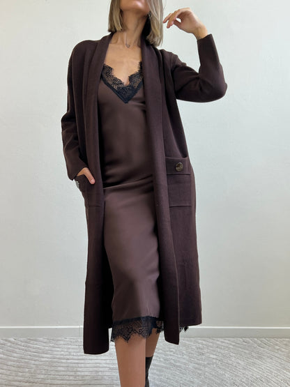 MAXI -CARDIGAN CIOCCOLATO