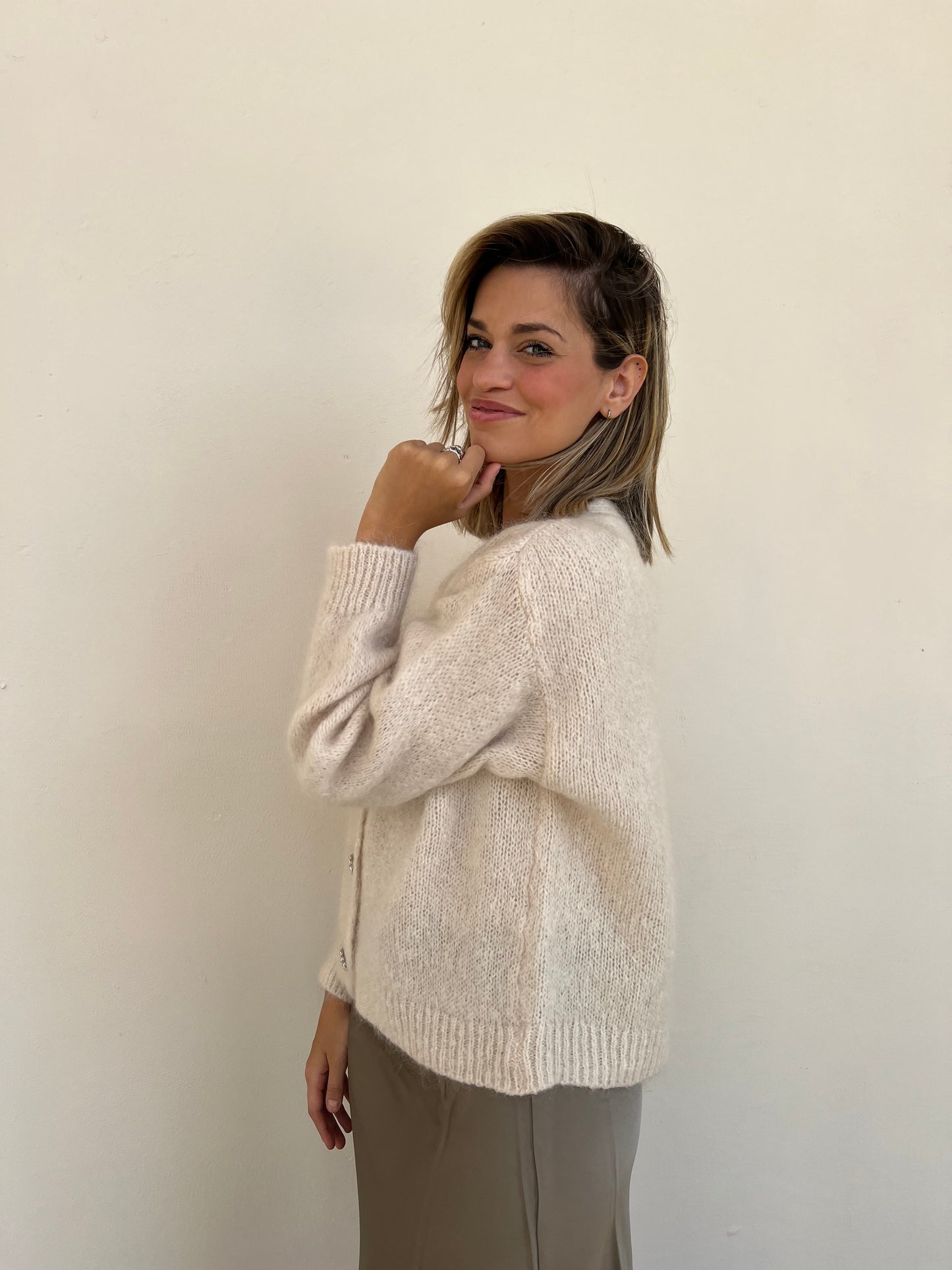 CLIO CARDIGAN MOHAIR VAR.BURRO