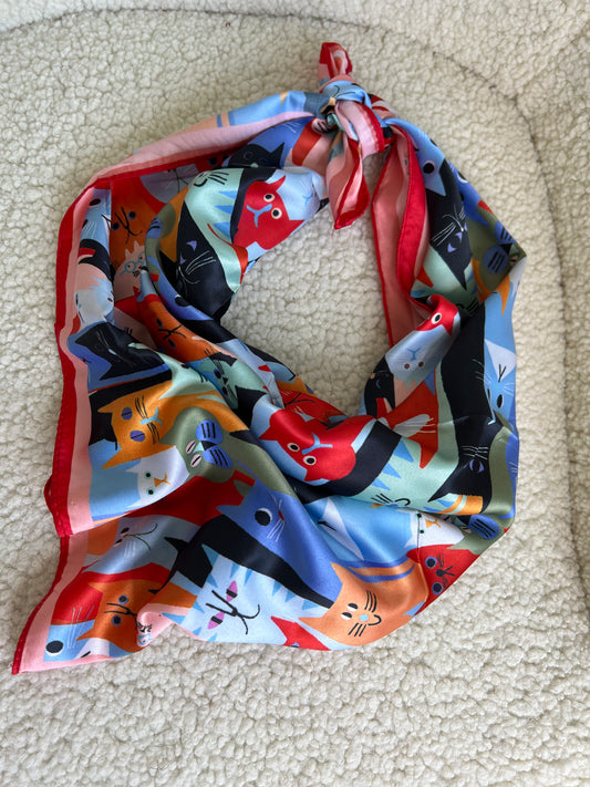 FOULARD STAMPA GATTINI CORALLO