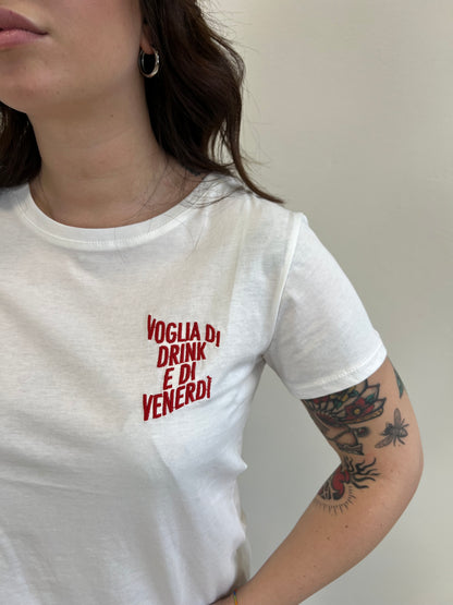 T.SHIRT SCRITTA RICAMATA