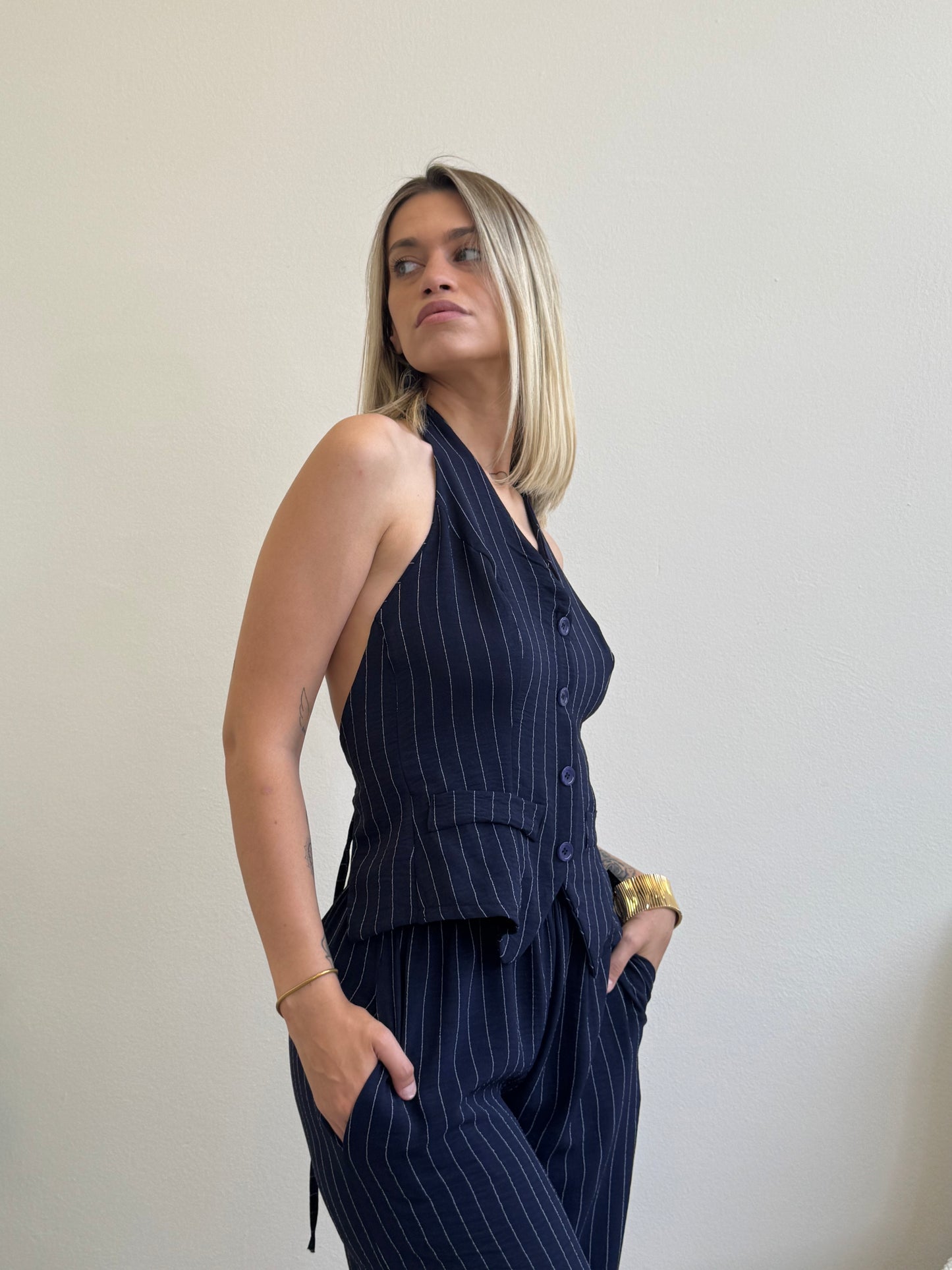 COORDINATO  VANITY BLU GESSATO