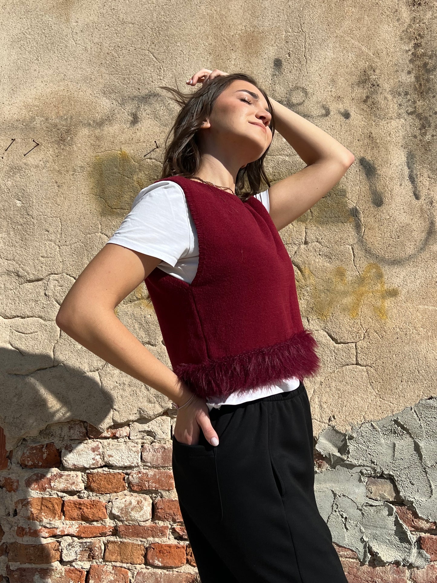 GOSSIP GILET BURGUNDY