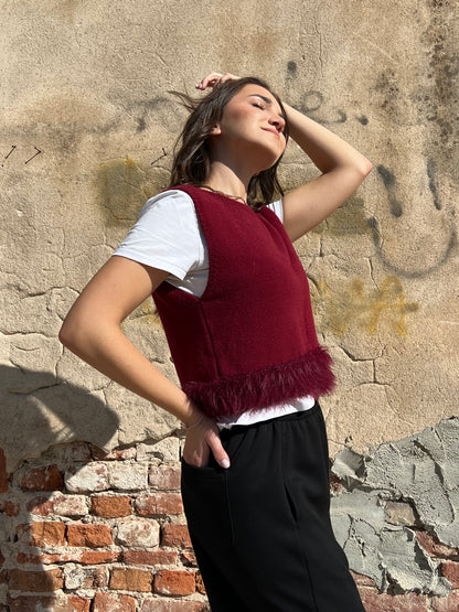 GOSSIP GILET BURGUNDY