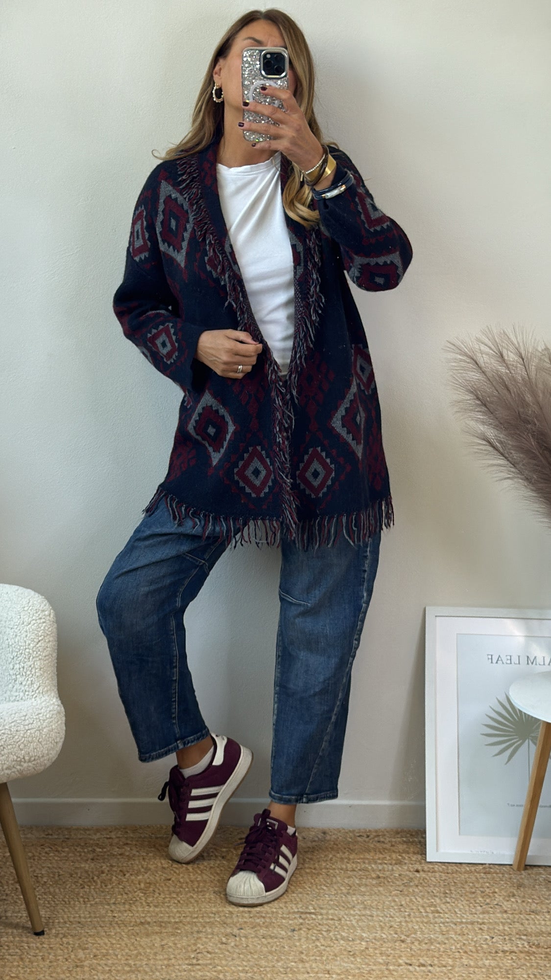 KLIMT CARDIGAN BLU E BORDEAUX