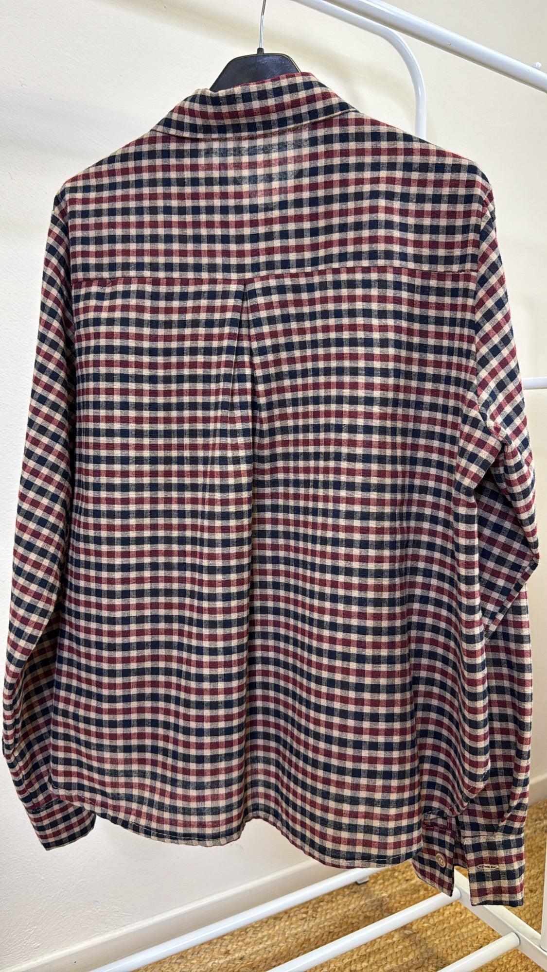 CAMICIA QUADRETTO BLU BORDEAUX BEIGE