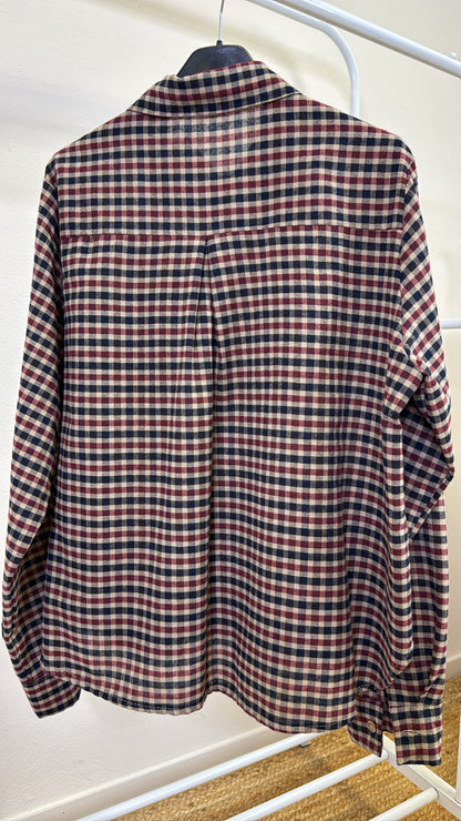 CAMICIA QUADRETTO BLU BORDEAUX BEIGE