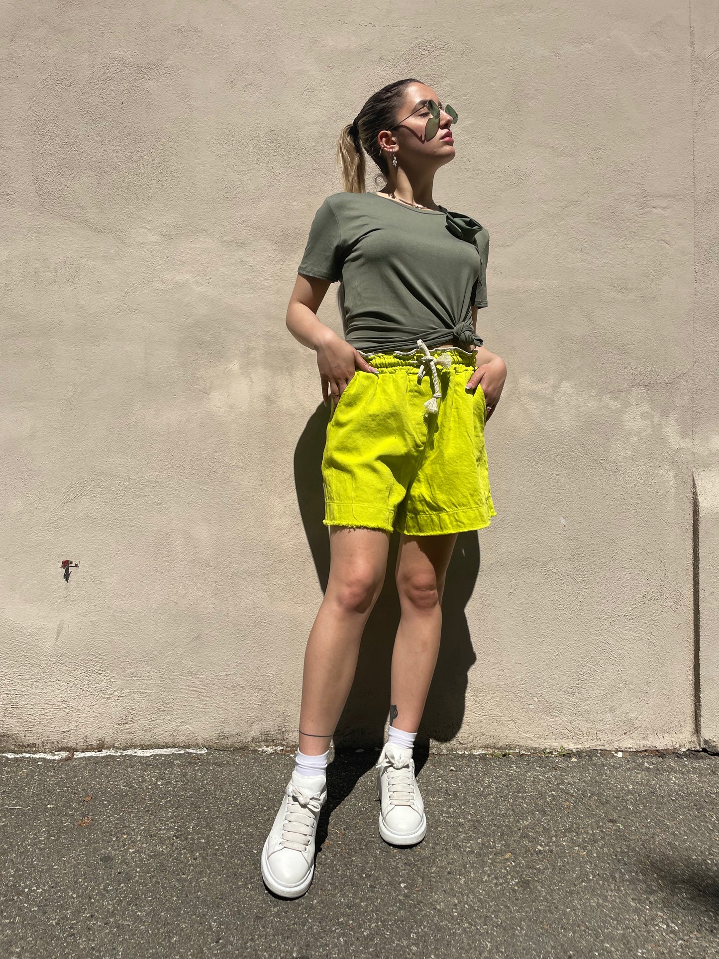 short in denim