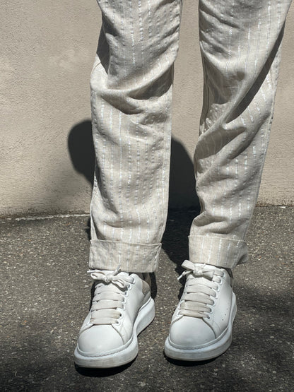 Pantaloni riga lurex