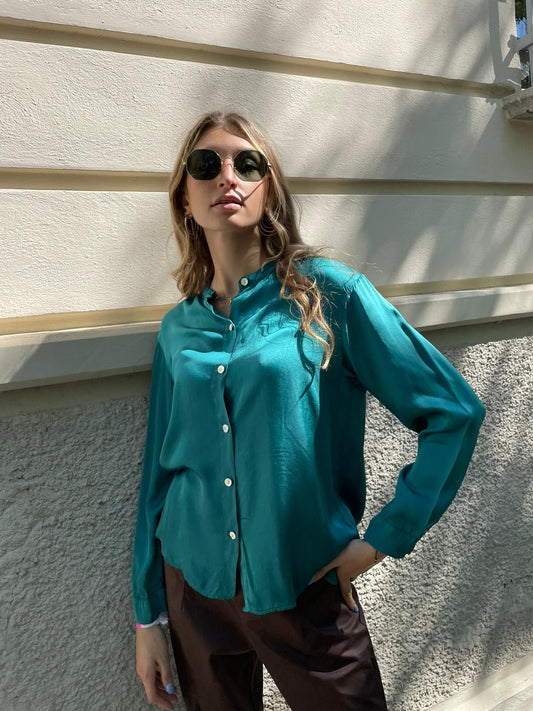 Blusa in raso di viscosa