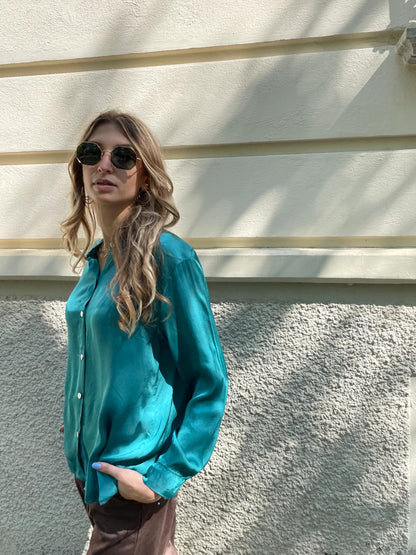 Blusa in raso di viscosa