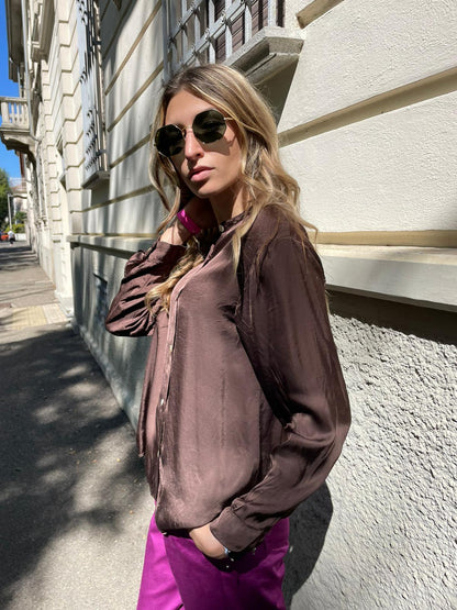Blusa in raso di viscosa