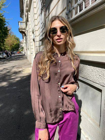 Blusa in raso di viscosa