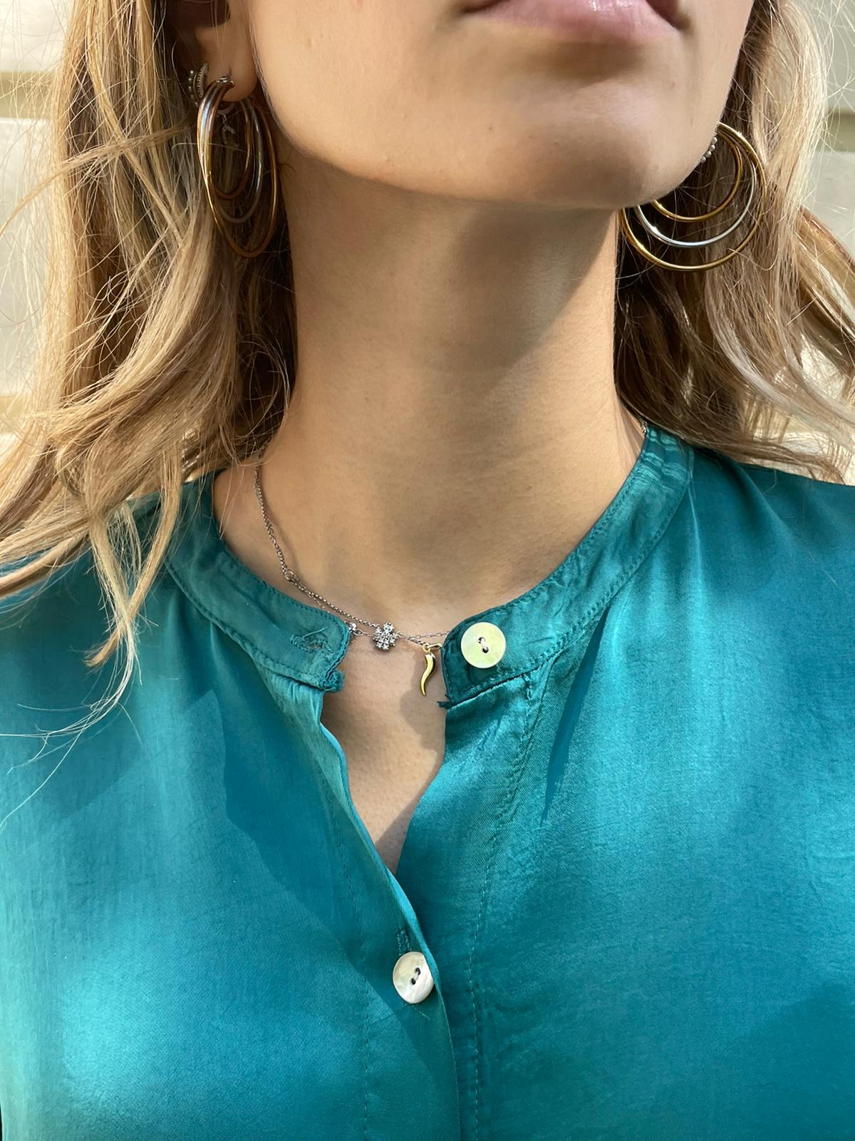 Blusa in raso di viscosa