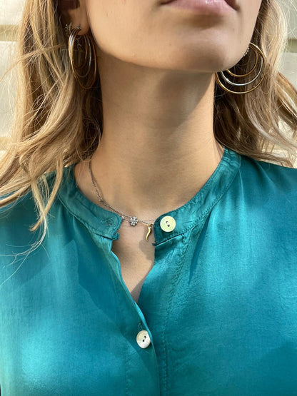 Blusa in raso di viscosa