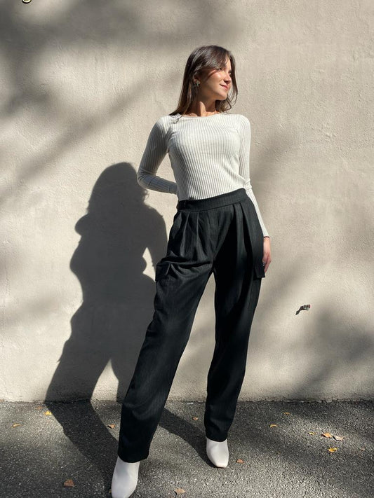 Pantaloni cargo gessati