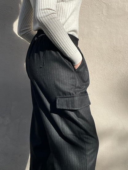 Pantaloni cargo gessati