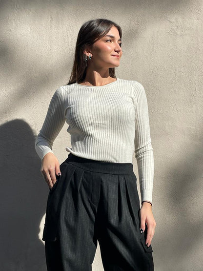 Pantaloni cargo gessati
